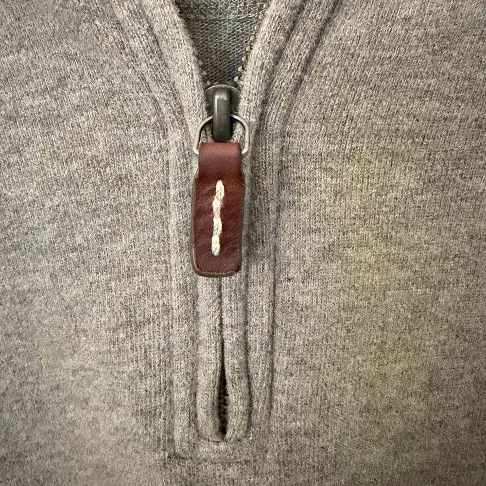 JCrew 1/4 Zip Pullover Sueded Jersey Cotton Tan Brown Sweatshirt Men’s XL